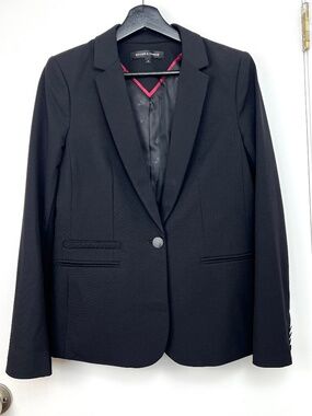 Willow & Thread One Button Blazer size 8 Black Career Formal Office Dressy